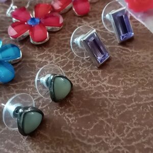 Earrings jewelry 12 colorful pairs see pics .